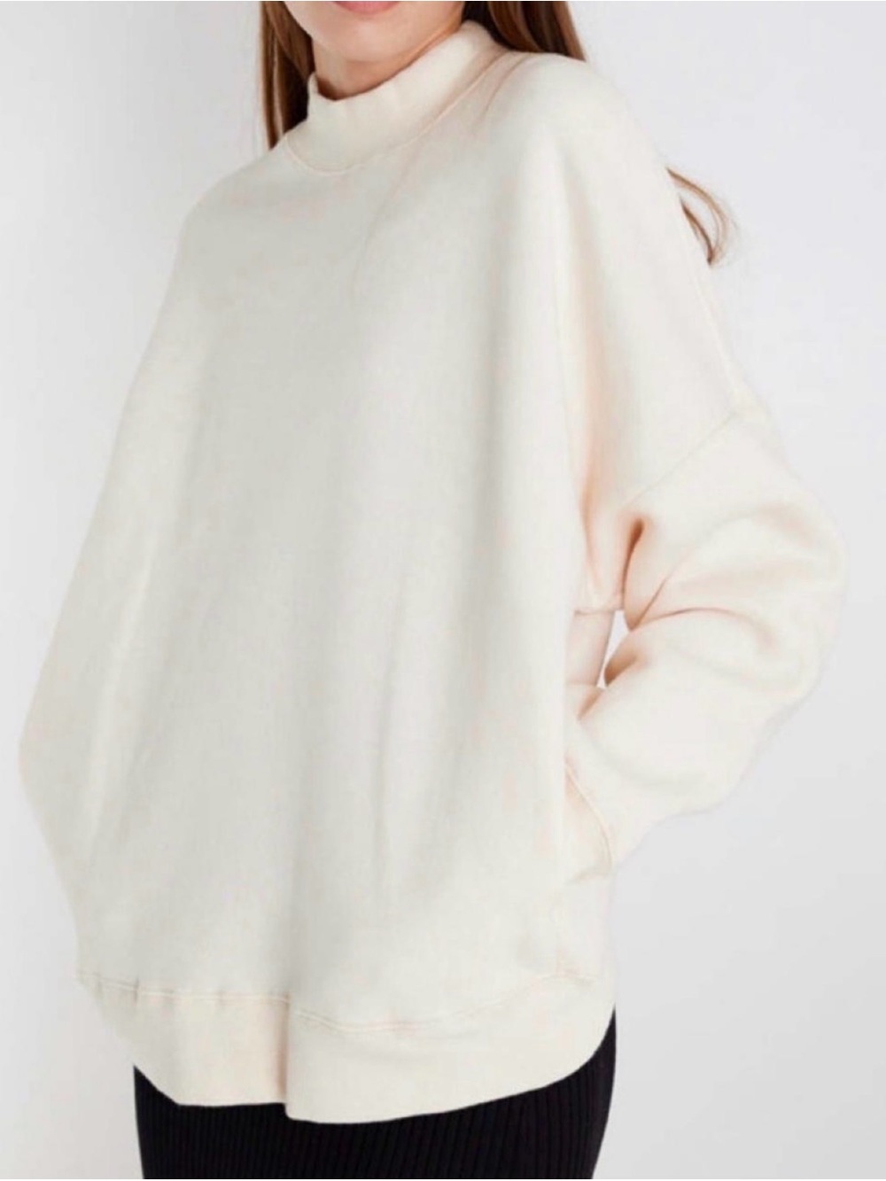Mod Ref the Troy oversized turtleneck sweatshirt in cream, size S